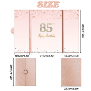 Crenics Rose Gold 85th Birthday Decorations, Creative 85th Birthday Guest Sign in Book Alternative, Large 85th Birthday Signature Book 12" x 18", Great 85 Years Old Birthday Gifts for Women