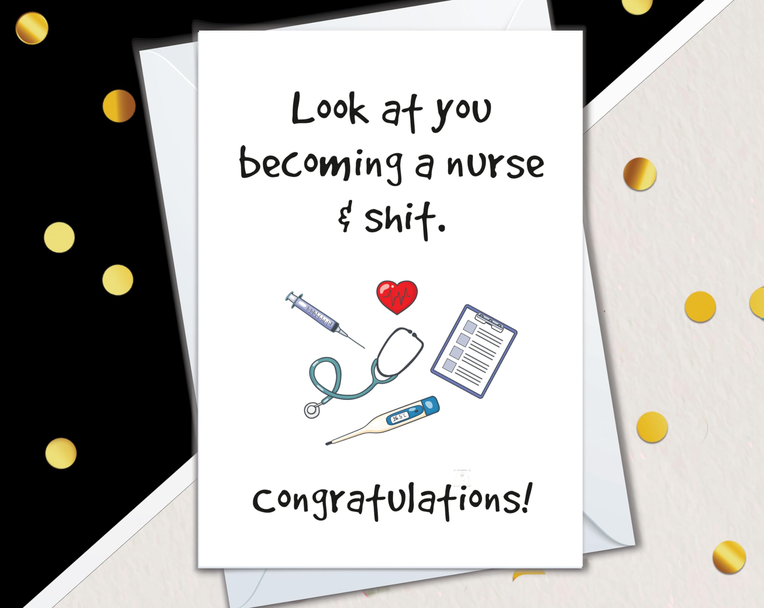 Nurse Graduation Card, Nursing School Graduate, Becoming a Nurse Congrats, Congratulations Grad Card for Nurses (Look At You)