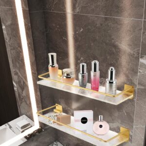 LUOBAO Acrylic Bathroom Rack,Acrylic Bathroom Shelves, Wall Mounted Acrylic Bathroom Rack,Floating Shower Corner Shelf,Shower Shelves for for Storage & Display