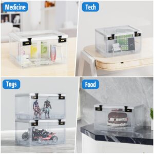 Large Lock Box for Medicines, Food, and Electronic Devices,Ideal for Locking Medications Safe, Files,Documents Organizer,Locked Up Cabinet and Office Storage in One Convenient Container (Clear)