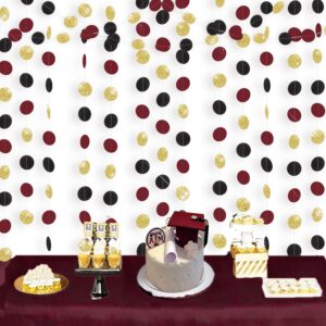 graduation decorations maroon gold 2024/burgundy gold black graduation party decorations utah/wizard party decorations burgundy birthday decorations/burgundy gold paper garlands