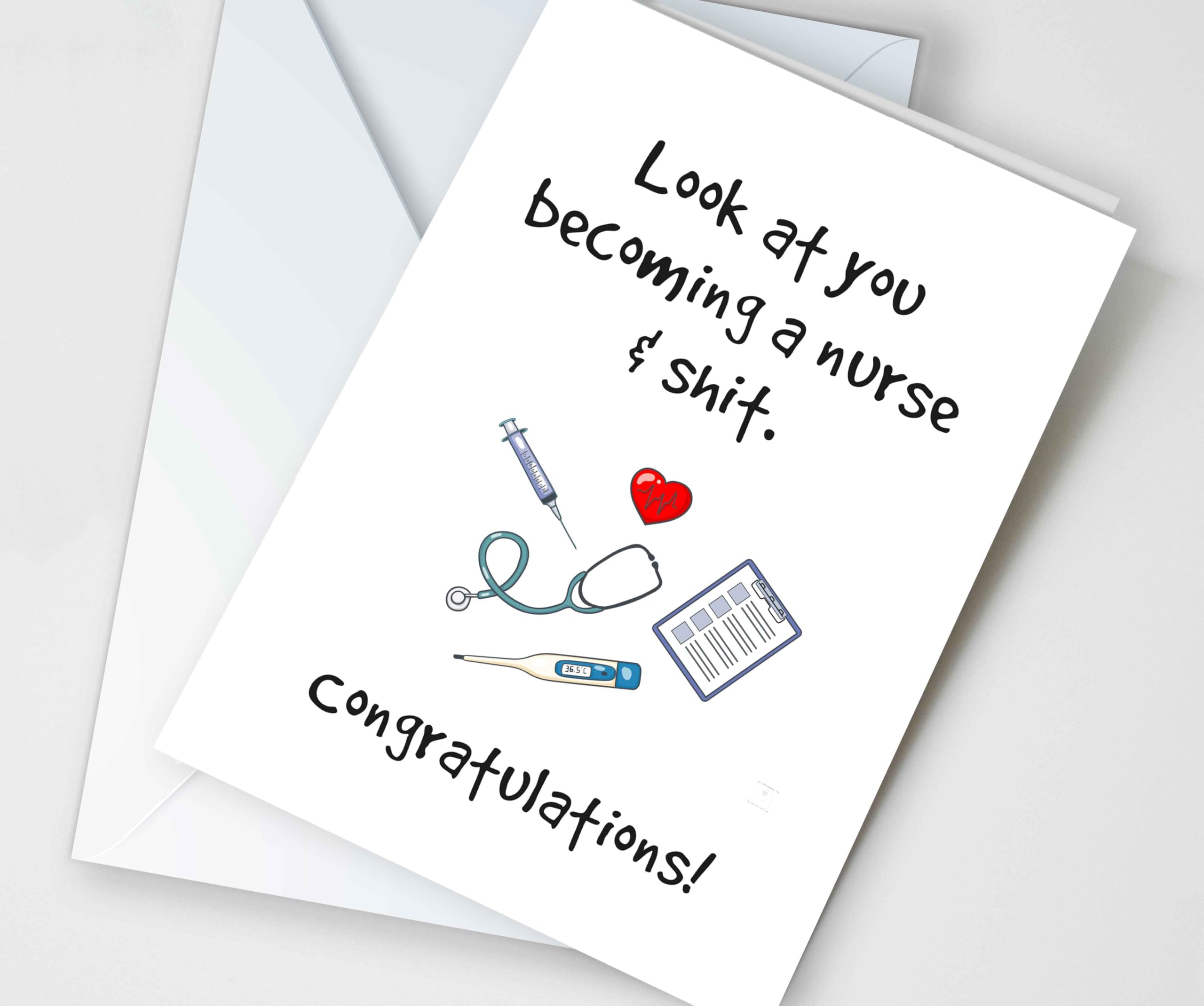 Nurse Graduation Card, Nursing School Graduate, Becoming a Nurse Congrats, Congratulations Grad Card for Nurses (Look At You)