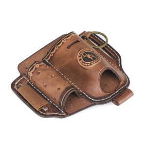 Tourbon Leather EDC Pouch for Belt Multitool Sheath Folding Knife Pocket Tool Organizer with Flashlight Holster Pen Holder