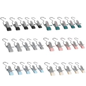 Tainrunse Versatile Clothing Organization Tools Space-Saving Hanger Clips 5pcs Hat Pants Storage Hanging Hook 360-degree Rotating Metal Hanger Clips Blue 5pcs