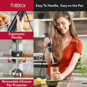 Fullstar Immersion Blender Handheld - 300W Hand Blender Stick with Pan Protector, 2-Speed Emulsion Hand Blenders Immersion, Hand Mixer Electric Handheld, Stick Blender, Hand Blenders for Kitchen