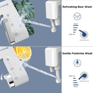 Bidet Attachment for Toilet, Toilet Bowls, Dual Nozzles Adjustable Water Pressure Bidets for Existing Toilets