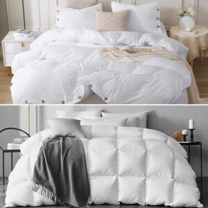 apsmile 2pcs down comforters and duvet cover set