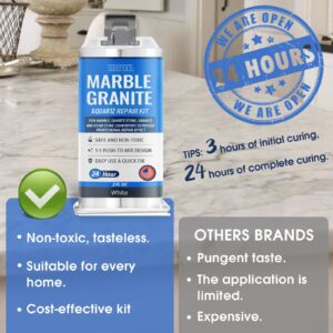 Quartz Countertop Chip Repair Kit - White Granite & Marble Repair Kit, Suitable for Granite, Marble, Quartz Stone, and Other Stone Surface Crack Quartz Chip Repair Kit