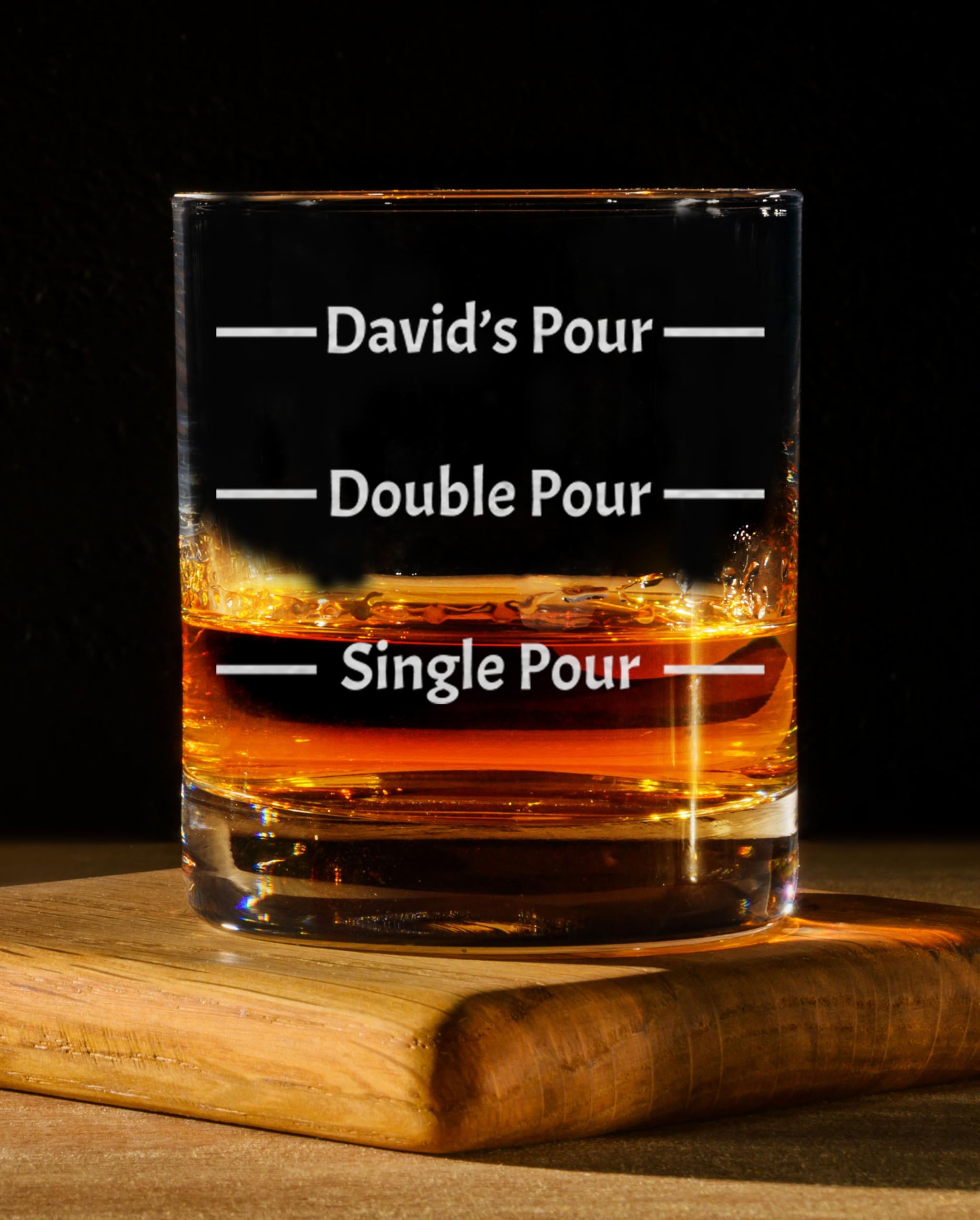 CARVELITA Personalized 11oz Whiskey Glass, Engraved Old Fashion Custom Rack Glass, Pour Line Gift Idea, Personalized For Him, Single Pour, Double Pour, For Christmas, Fathers Day, Birthday