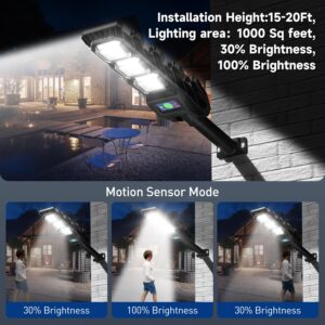 Solar Lights Outdoor Waterproof（600W, 6500K 40000LM Solar Street Lights for Outside Dusk to Dawn, Solar Flood Light Motion Sensor and Remote Control for Area Lighting Yard(2 Pack)