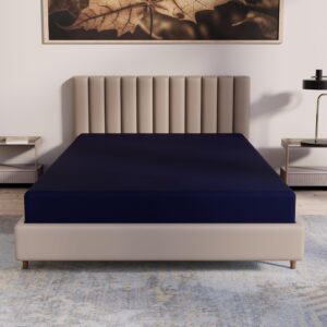 treaton, 9-inch medium firm water-resistance foam vinyl mattress, easy to clean, comfortable & noise free, twin, blue