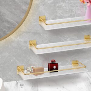 LUOBAO Acrylic Bathroom Rack,Acrylic Bathroom Shelves, Wall Mounted Acrylic Bathroom Rack,Floating Shower Corner Shelf,Shower Shelves for for Storage & Display