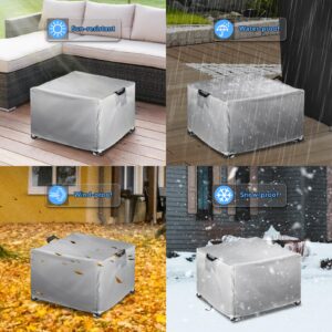 Kovshuiwe Outdoor Patio Ottoman Cover, Waterproof Patio Ottoman Cover,Gray 1Pcs-25 L x 25" W x 17" H