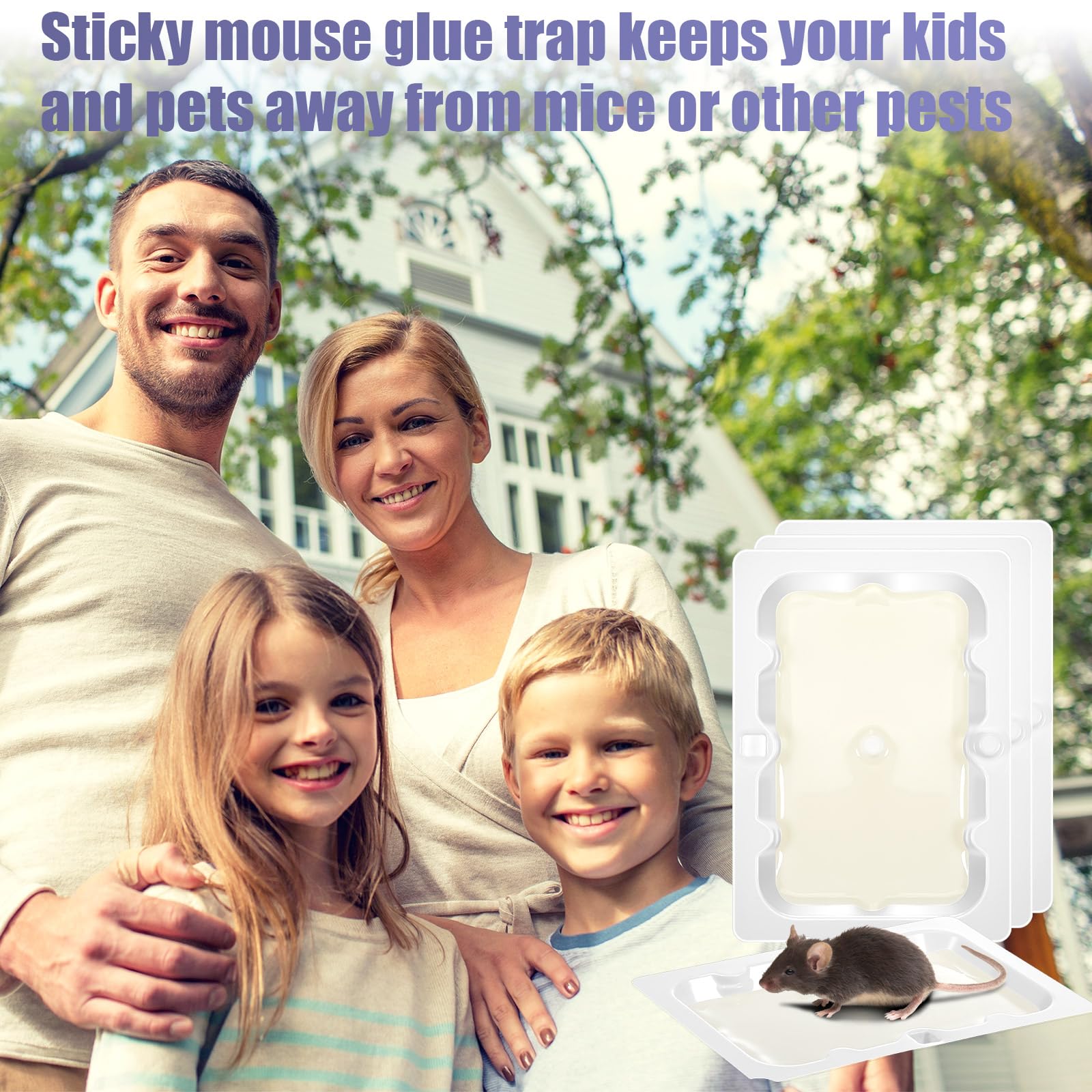 Qualirey 24 Pack Glue Traps Sticky Mouse Trap Rat Traps Indoor Rodent Killer Trays Rat Mouse Exterminator Plastic Sticky Non Toxic Mice Trap for Home Indoor Outdoor Mice Rats Rodent