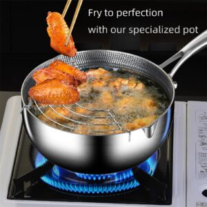 SHANGSYA Tri-Ply Hybrid Stainless Steel Sauce Pan Sauce Pot, Small Saucepan With Glass Lid, Nonstick Honeycomb Induction Saucier Pot Cookware, Dishwasher Safe & Oven Safe (1.6L/1.69qt)