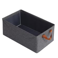 Fabric Storage Box with Handles Large Steel Frame Stackable Storage Shelf Baskets Foldable Collapsible Organizing Bin for Clothes, Toys etc 18.5"x11"x8"