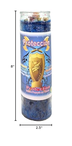 Protection 7 METALE-Palm Wax Spiritual Intention Spell Candle-[Blue] | Vela CASA ESOTERICA PERFUMADA- (PROTECCTION)