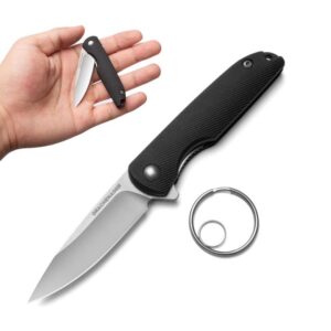 drachenader pocket knife mini, small men's pocket knife edc utility knife box cutter, compact and lightweight with abs handle, 3cr13mov steel blade, black