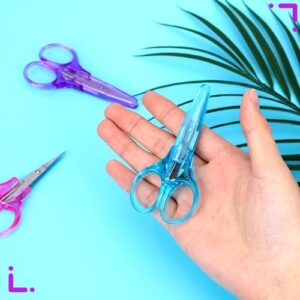 3Pcs Small Scissors All Purpose Craft Scissors Stainless Steel Scissors with Protective Cover Mini Detail Craft Scissors Precision Straight Fine Tips Design for Paper Cutting,Scrapbooking