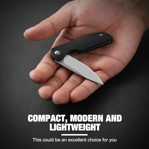 DRACHENADER Pocket Knife Mini, Small Men's Pocket Knife EDC Utility Knife Box Cutter, Compact and Lightweight with ABS Handle, 3Cr13Mov Steel Blade, Black