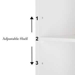 ELEMENT ACE 3-Tier Single Door Mirror Bathroom Cabinet, Wall-Mounted Shelf Over The Toilet for Bathroom Essentials Space-Saving Design Sturdy MDF Construction, Magnetic Lock Medicine Cabinets White