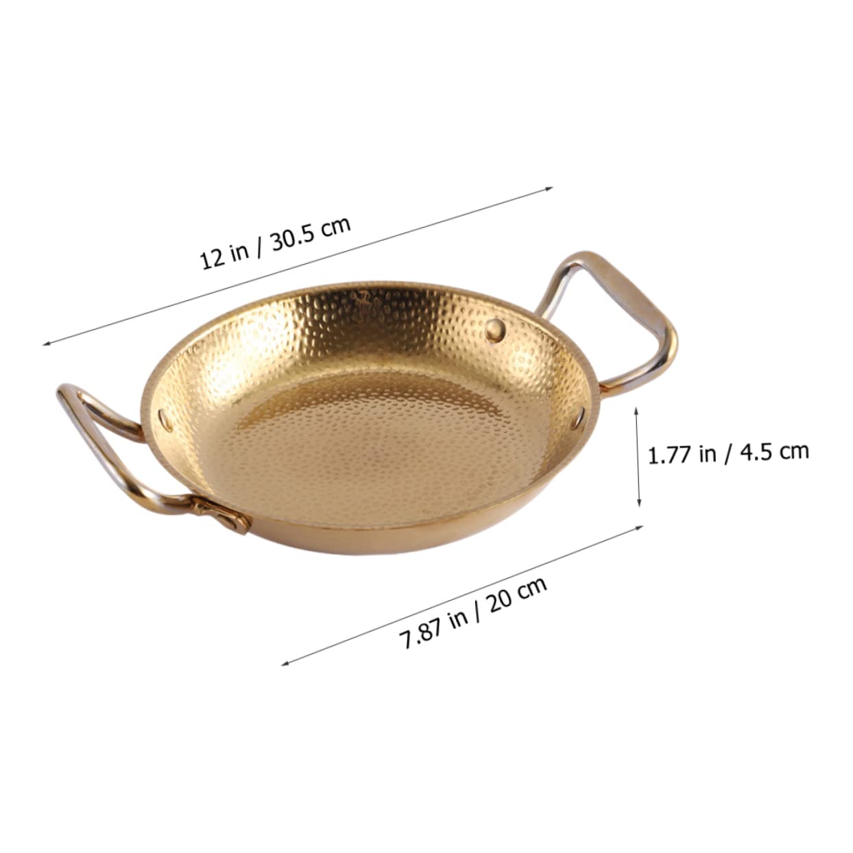 BRIGHTFUFU Double Ears Sukiyaki Restaurant Pan Paella Cooking Pan Nonstick Frying Pan Cauldron Cast Iron Paella Cooker Appetizer Plate Dish Thicken 304 Stainless Steel Anti-scalding Pan