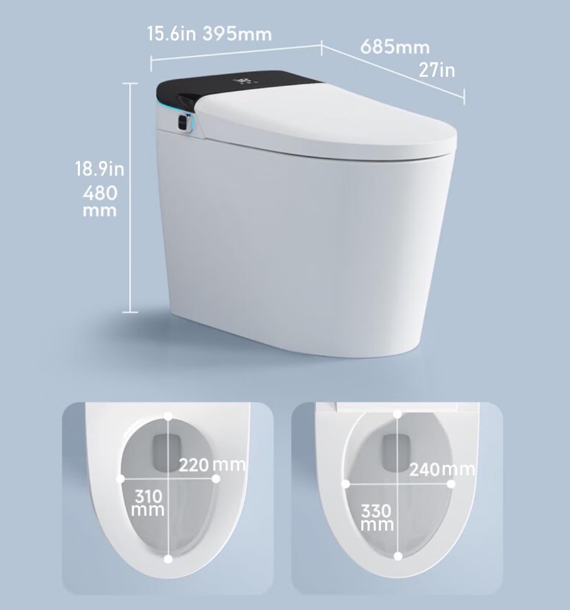 HomSof Smart Bidet Toilet with Auto Flush,Foot Sensor Flush,Heated Seat,Warm Water,Warm Air Drying,Remote Control,One Piece Bidet Toilet for Bathrooms