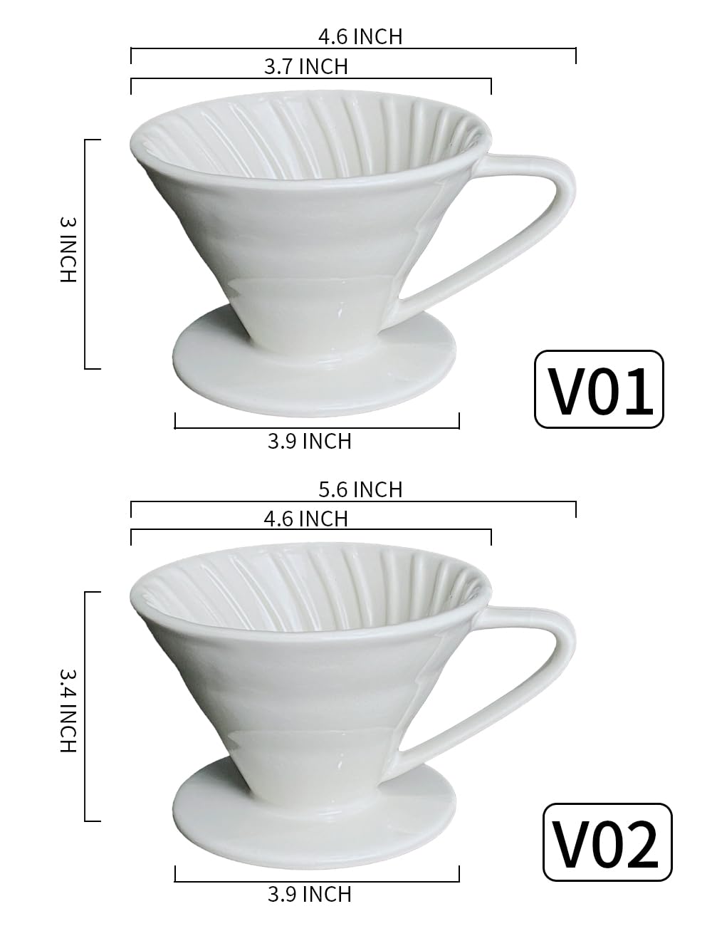 SCULPRIV V60 Coffee Filter: A simple and delicate single-cup brewing device. Comes with 40 V60 filter papers. Ideal for use in offices and apartments, and also suitable as a new job gift.