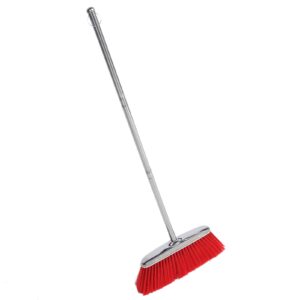 solustre angle broom steel long handle broom soft bristles broom wide sweeper broom for home kitchen office yard use