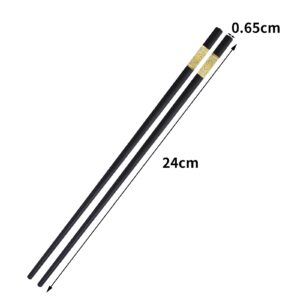 LNAUJS 10 Pairs Reusable Chopsticks, Chinese Chopsticks, Dishwasher Safe Fiberglass Chopsticks, Non-Slip, Black