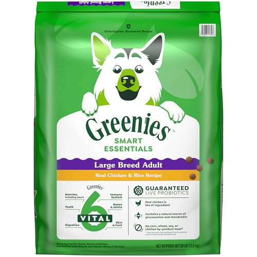 Greenies Smart Essentials Adult Large Breed High Protein Dry Dog Food Real Chicken & Rice Recipe, 30 lb. Bag