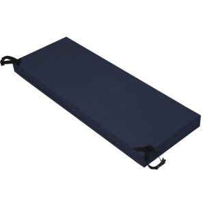 easy-going 48x18x3 inch waterproof outdoor couch bench cushion covers only replacement non-slip patio seat cushion slipcover with zipper and adjustable straps navy