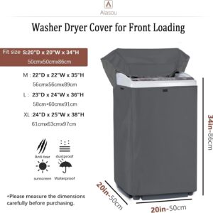 MBOOM Portable Washing Machine Cover,Top Load Washer Dryer Cover,Waterproof Full-Automatic,Wheel Washing Machine Cover(S,Grey)