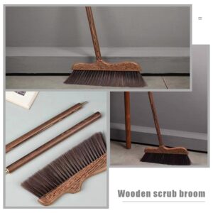 UNOMOR Handmade Soft Wood Broom - Long Handle Broom for Dust Removal, Kitchen Cleaning Sidewalk, Patio, Courtyard, Bathtub, and Floor Brush