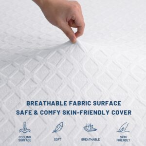 HARNY 3 Inch Gel Memory Foam Mattress Topper Queen Size, Cooling Bed Topper for Comfort Body Support & Pressure Relief with Removable Breathable Soft Cover, CertiPUR-US Certified