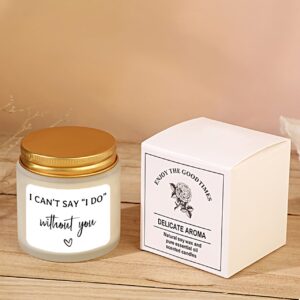 Vellsenne Bridesmaid Proposal Gifts - Lavender Soy Wax Candle - Maid of Honor Proposal Gifts - Will You be My Bridesmaid Gifts for Friends Girls Women Matron of Honor Gifts 4oz