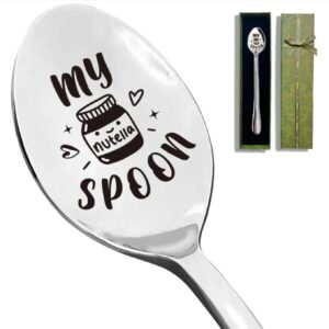 My Nutella Spoon Stainless Steel Spoon, Dessert Cake Nutella Spoon, Gifts for Women, Men, Nutella Lovers, Birthday Christmas Thanksgiving Graduation Housewarming Gifts, Unique Idea Gift