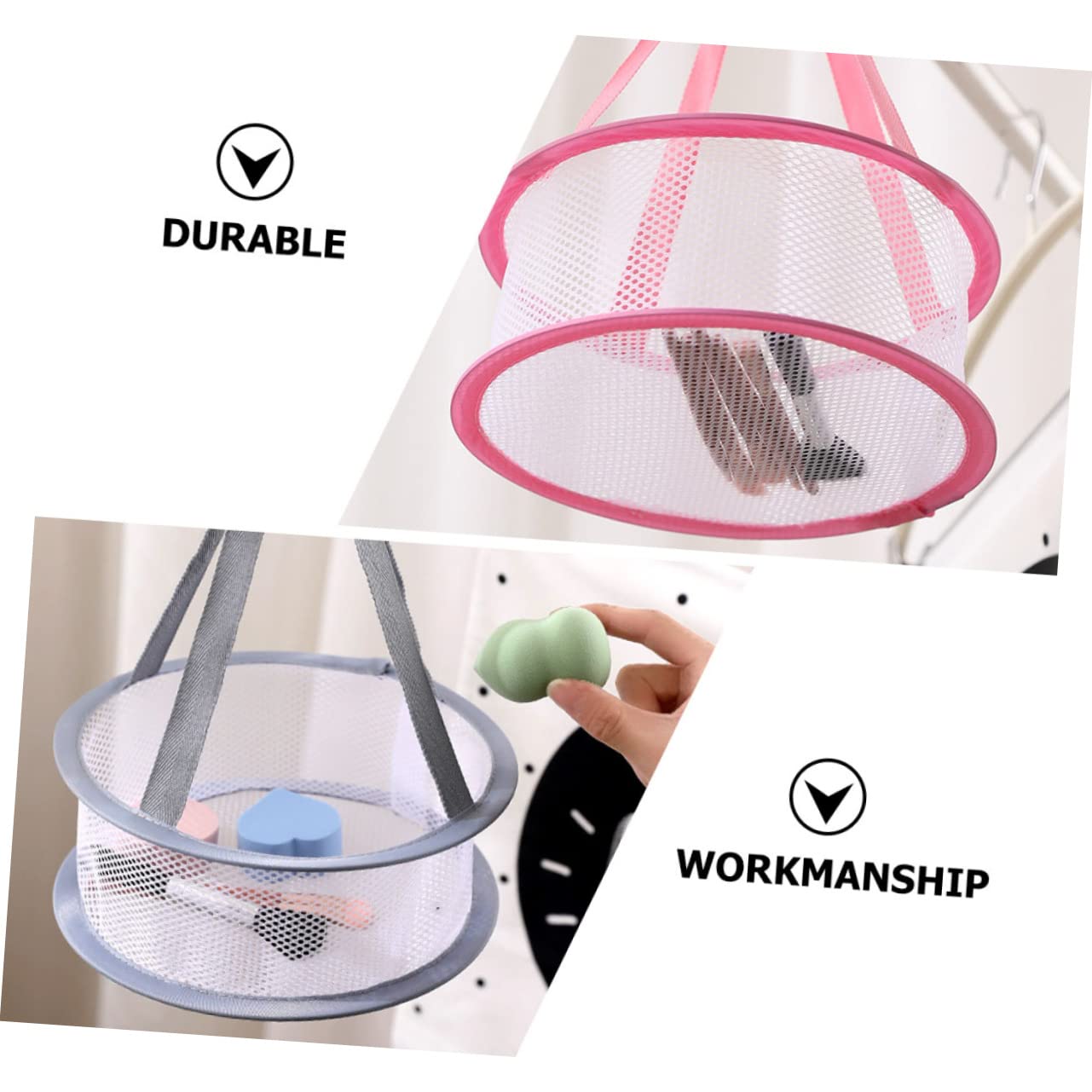 OFFSCH 2pcs Drying net Bag Foldable Sweater Dryer Socks Drying net Makeup Sponge Drying net Laundry Drying Rack Collapsible mesh Clothes Drying Rack Mini Eggs Folding Polyester