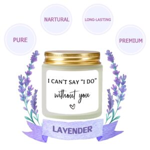 Vellsenne Bridesmaid Proposal Gifts - Lavender Soy Wax Candle - Maid of Honor Proposal Gifts - Will You be My Bridesmaid Gifts for Friends Girls Women Matron of Honor Gifts 4oz