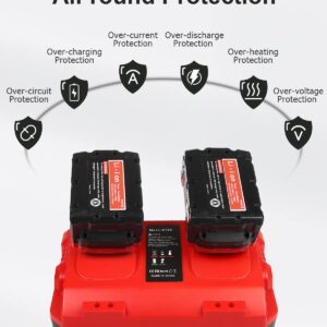 KOOMICY 4Pack 18V 6.0Ah Batteries Replacement for Milwaukee M-18 Battery and 1 Charger Set