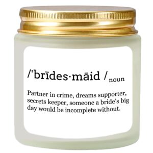 vellsenne scented candle bridesmaid proposal gifts - lavender soy wax candle - maid of honor proposal gifts - will you be my bridesmaid gifts for friends girls women 4oz