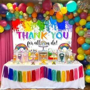 Avezano Art Thank You Backdrop Painting Thank You for All You Do Party Decoration Thanks to Staff Teachers Professors Doctors Photo Banner We Appreciate You Banner 70.8 x 43.3 Inch