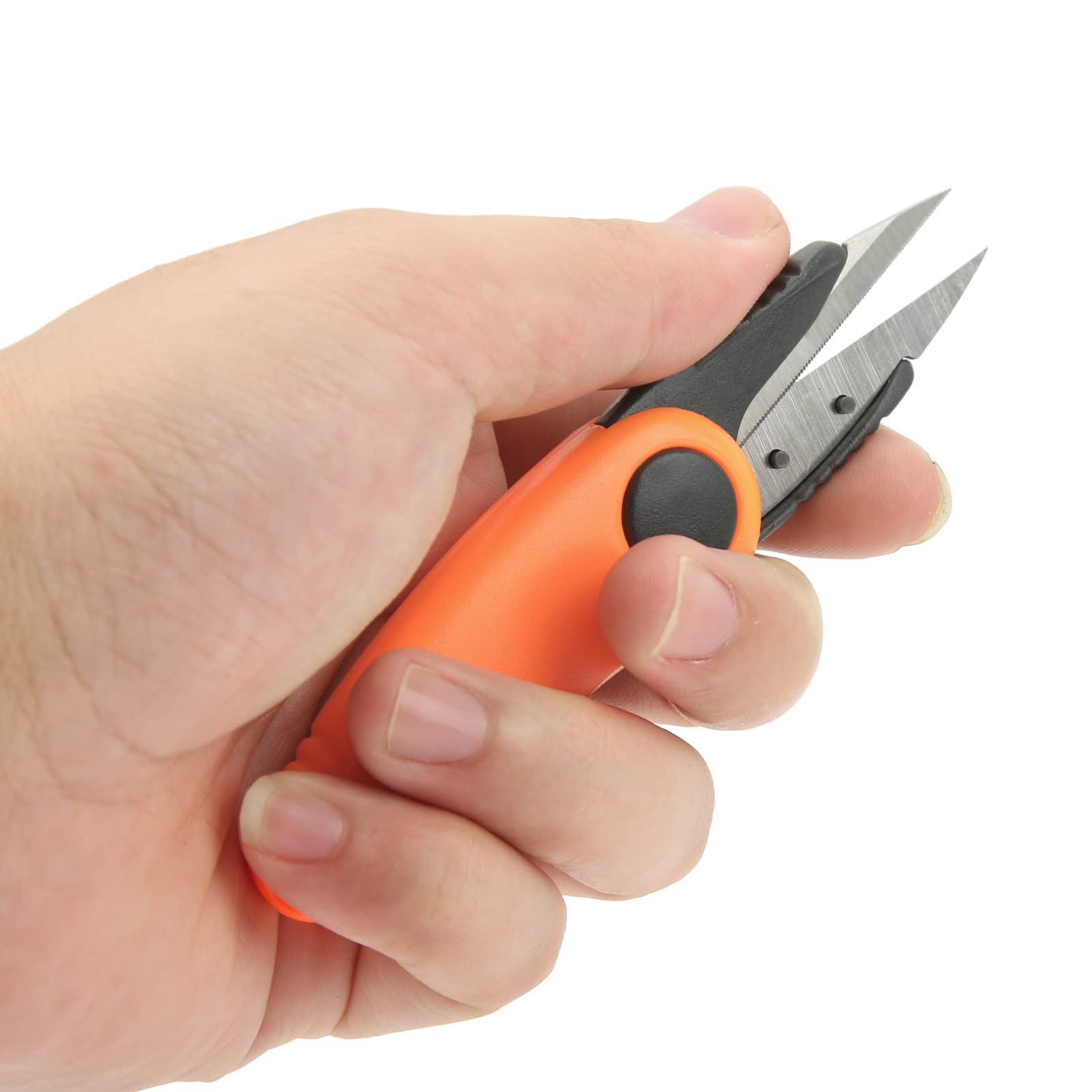 Mini Badminton Line Scissors, Folding Outdoor Fishing Line Cutter ABS Carbon Steel 2pcs for Camping (Orange)