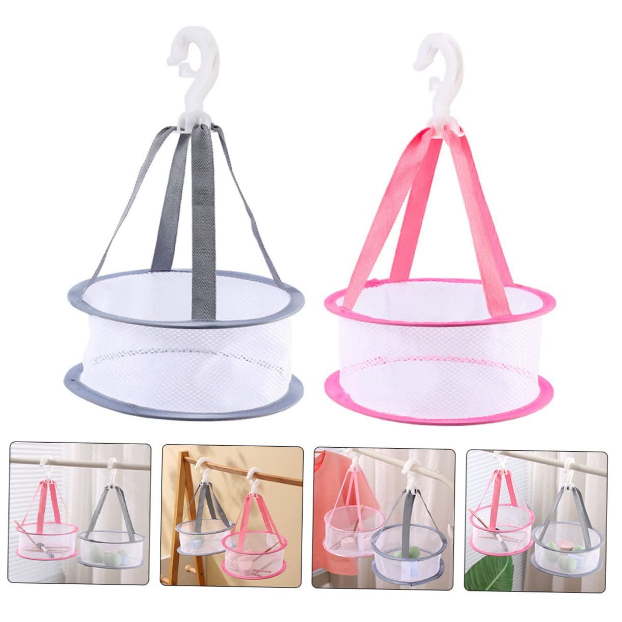 OFFSCH 2pcs Drying net Bag Foldable Sweater Dryer Socks Drying net Makeup Sponge Drying net Laundry Drying Rack Collapsible mesh Clothes Drying Rack Mini Eggs Folding Polyester