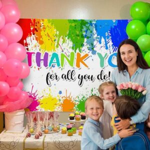 Avezano Art Thank You Backdrop Painting Thank You for All You Do Party Decoration Thanks to Staff Teachers Professors Doctors Photo Banner We Appreciate You Banner 70.8 x 43.3 Inch