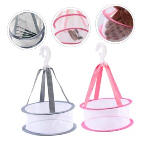 OFFSCH 2pcs Drying net Bag Foldable Sweater Dryer Socks Drying net Makeup Sponge Drying net Laundry Drying Rack Collapsible mesh Clothes Drying Rack Mini Eggs Folding Polyester