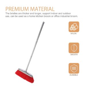 SOLUSTRE Angle Broom Steel Long Handle Broom Soft Bristles Broom Wide Sweeper Broom for Home Kitchen Office Yard Use