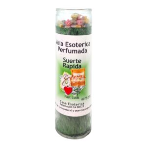 fast luck green-palm wax spiritual intention spell candle-[green] | vela casa esoterica perfumada- (suerte rapida)