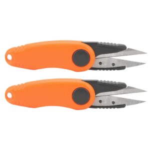 Mini Badminton Line Scissors, Folding Outdoor Fishing Line Cutter ABS Carbon Steel 2pcs for Camping (Orange)