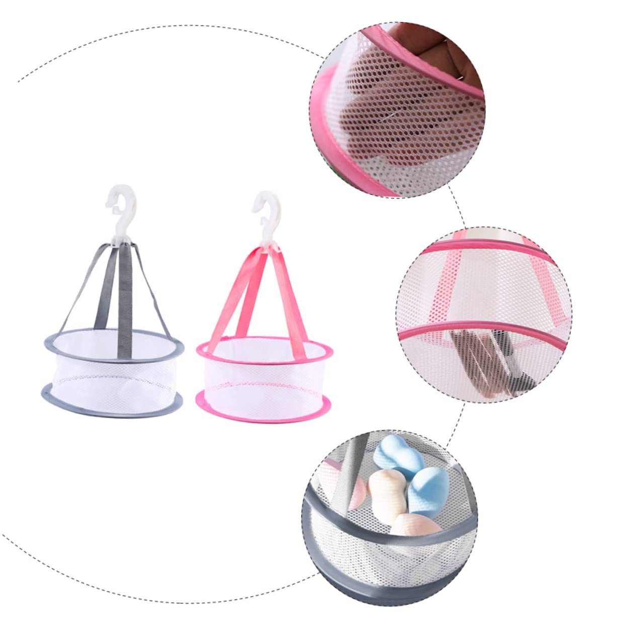 OFFSCH 2pcs Drying net Bag Foldable Sweater Dryer Socks Drying net Makeup Sponge Drying net Laundry Drying Rack Collapsible mesh Clothes Drying Rack Mini Eggs Folding Polyester